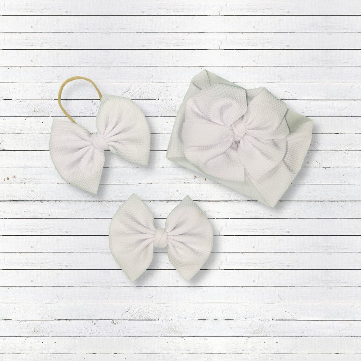 Hair Bow 3.5 White – MiMi Kids